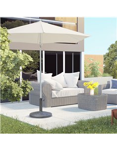 Outsunny 12kg Garden Parasol Base, Round Resin Sun Umbrella Base, Outdoor Umbrella Stand for 38mm or 48mm Outdoor Umbrella Poles 2