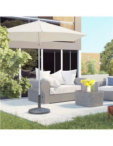 Outsunny 12kg Garden Parasol Base, Round Resin Sun Umbrella Base, Outdoor Umbrella Stand for 38mm or 48mm Outdoor Umbrella Poles