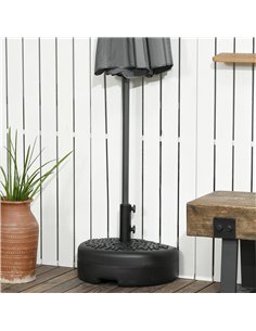 Outsunny Water/Sand Fillable Half Parasol Umbrella Base - Black 2