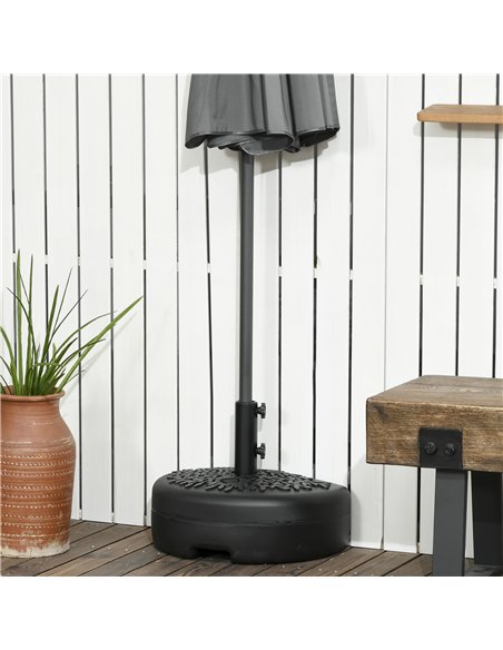 Outsunny Water/Sand Fillable Half Parasol Umbrella Base - Black - pic 188357 | FastDaddyshop