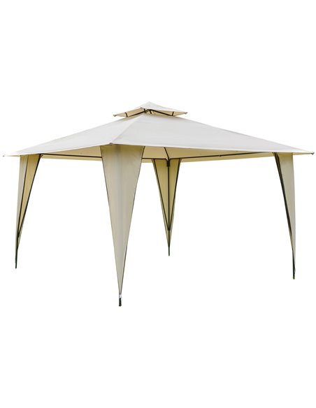 Outsunny 3.5x3.5m Side-Less Outdoor Gazebo with 2-Tier Roof, Steel Frame, Beige - pic 18836 | FastDaddyshop