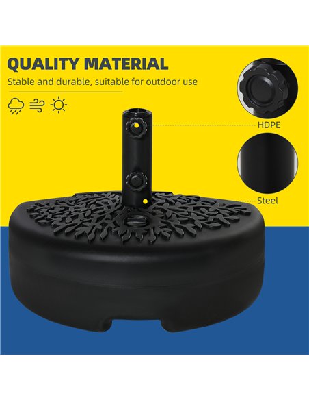 Outsunny Water/Sand Fillable Half Parasol Umbrella Base - Black - pic 188361 | FastDaddyshop