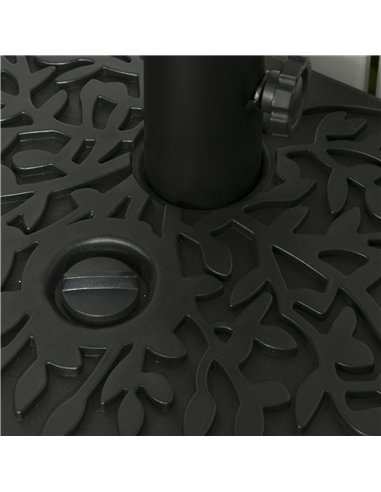 Outsunny Water/Sand Fillable Half Parasol Umbrella Base - Black