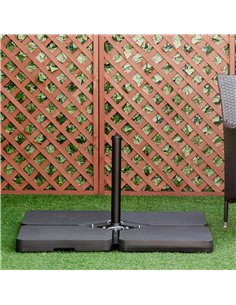 Outsunny Four-Piece Plastic Cantilever Parasol Base - Black 2