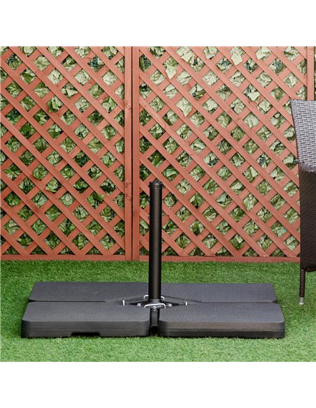 Outsunny Four-Piece Plastic Cantilever Parasol Base - Black - pic 188366 | FastDaddyshop