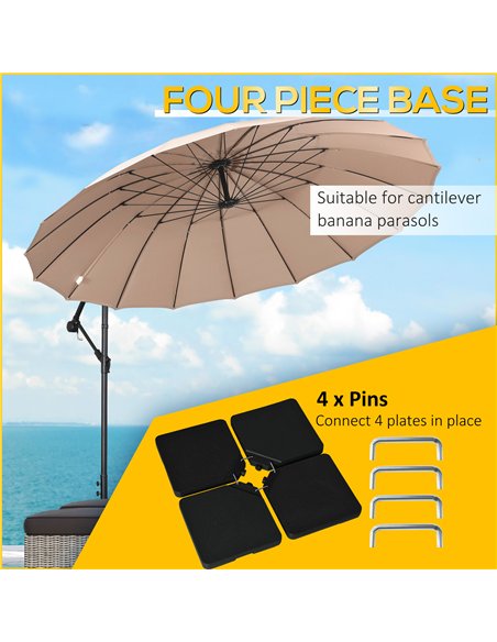 Outsunny Four-Piece Plastic Cantilever Parasol Base - Black - pic 188368 | FastDaddyshop