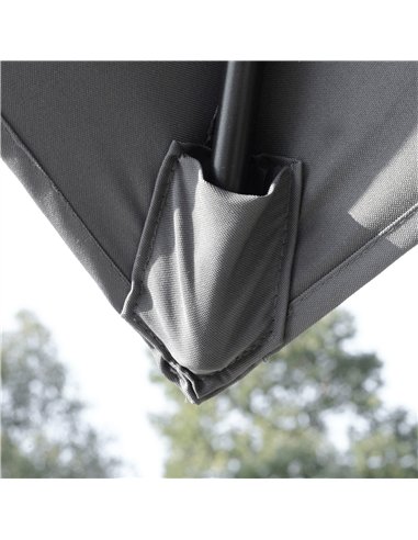 Outsunny 3 x 3(m) Cantilever Parasol with Aluminium Frame, Crank and Tilt, 360-Degree Rotation, Double Top Garden Umbrella with 