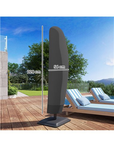 Outsunny Parasol Cover, 600D Oxford Cantilever Umbrella Cover Fit for 2-4m Parasol, Banana Umbrella Protector with Zipper for Ou
