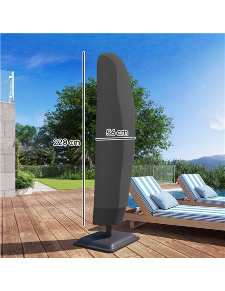 Outsunny Parasol Cover, 600D Oxford Cantilever Umbrella Cover Fit for 2-4m Parasol, Banana Umbrella Protector with Zipper for Ou - pic 188403 | FastDaddyshop