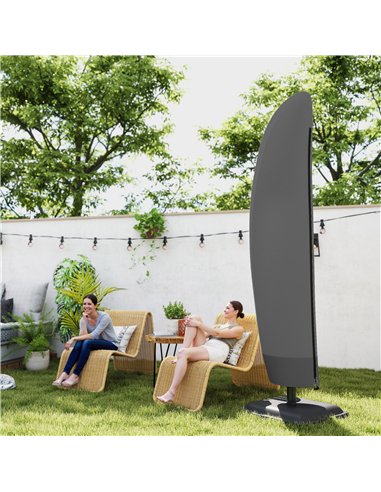 Outsunny Parasol Cover, 600D Oxford Cantilever Umbrella Cover Fit for 2-4m Parasol, Banana Umbrella Protector with Zipper for Ou