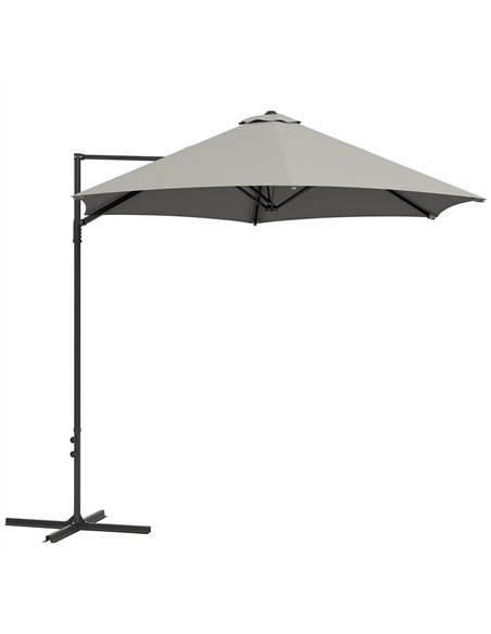 Outsunny 2.5m Rotating Cantilever Parasol - Light Grey - pic 188410 | FastDaddyshop