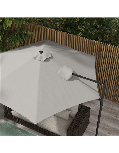Outsunny 2.5m Rotating Cantilever Parasol - Light Grey - pic 188416 | FastDaddyshop