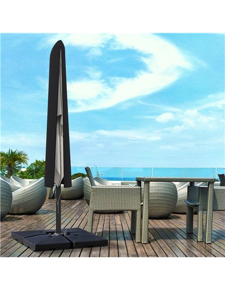 Outsunny Garden Parasol Cover, Outdoor Patio Umbrella Protector Weatherproof Garden Patio with Rod, Zipper for 2-4m Parasol, Φ60 - pic 188420 | FastDaddyshop