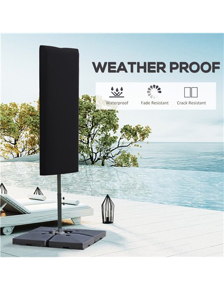 Outsunny Garden Parasol Cover, Outdoor Patio Umbrella Protector Weatherproof Garden Patio with Rod, Zipper for 2-4m Parasol, Φ60 - pic 188422 | FastDaddyshop