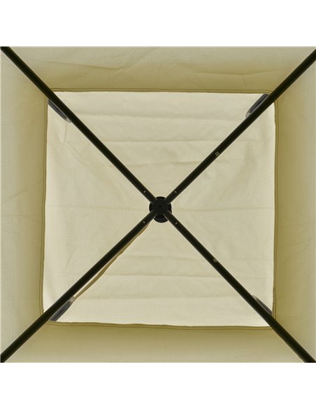 Outsunny 3.5x3.5m Side-Less Outdoor Canopy Tent Gazebo w/ 2-Tier Roof Steel Frame Garden Party Gathering Shelter Beige - pic 18843 | FastDaddyshop
