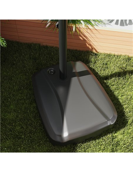 Outsunny Cantilever Parasol with Weighted Base Double Top Garden Parasol Square Hanging Patio Umbrella with Crank Tilt Light Gre - pic 188445 | FastDaddyshop