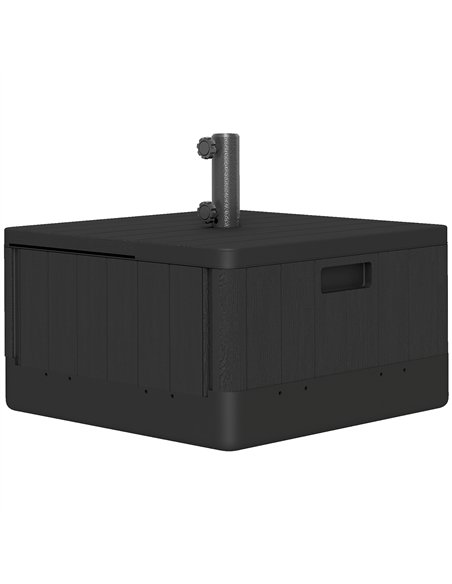 Outsunny Garden Parasol Base Outdoor Umbrella Stand with Wheels Handles, Garden Umbrella Base, Filled Up to 80kg with Stand or 5 - pic 188482 | FastDaddyshop