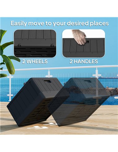 Outsunny Garden Parasol Base Outdoor Umbrella Stand with Wheels Handles, Garden Umbrella Base, Filled Up to 80kg with Stand or 5