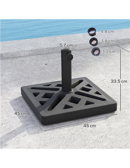 Outsunny Garden Parasol Base, 15kg HDPE Outdoor Umbrella Stand Parasol Stand with Cut-Out Design, Sun Umbrella Base for 32, 38,  - pic 188493 | FastDaddyshop