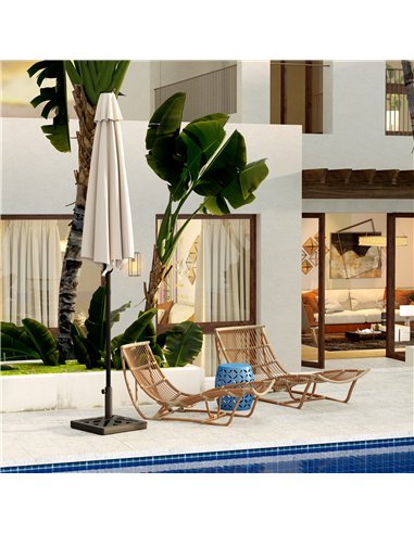 Outsunny Garden Parasol Base, 15kg HDPE Outdoor Umbrella Stand Parasol Stand with Cut-Out Design, Sun Umbrella Base for 32, 38, 