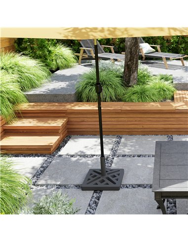 Outsunny Garden Parasol Base, 15kg HDPE Outdoor Umbrella Stand Parasol Stand with Cut-Out Design, Sun Umbrella Base for 32, 38, 