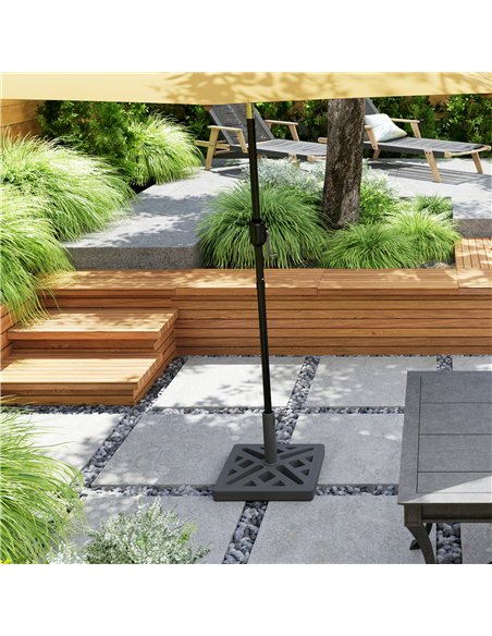 Outsunny Garden Parasol Base, 15kg HDPE Outdoor Umbrella Stand Parasol Stand with Cut-Out Design, Sun Umbrella Base for 32, 38,  - pic 188499 | FastDaddyshop