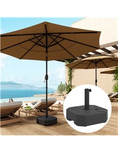 Outsunny Square Garden Parasol Base, Garden Umbrella Stand Heavy Duty Parasol Base, Filled Up to 25kg with Stand or 20kg with Wa 2