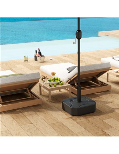 Outsunny Square Garden Parasol Base, Garden Umbrella Stand Heavy Duty Parasol Base, Filled Up to 25kg with Stand or 20kg with Wa