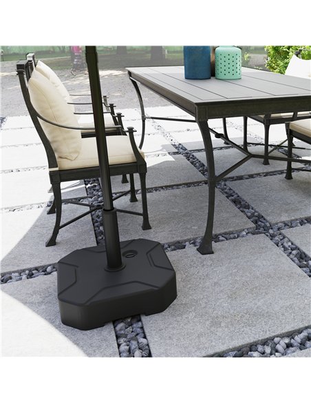 Outsunny Square Garden Parasol Base, Garden Umbrella Stand Heavy Duty Parasol Base, Filled Up to 25kg with Stand or 20kg with Wa - pic 188507 | FastDaddyshop