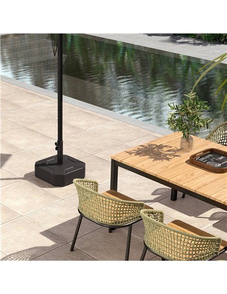Outsunny Square Garden Parasol Base, Garden Umbrella Stand Heavy Duty Parasol Base, Filled Up to 25kg with Stand or 20kg with Wa - pic 188508 | FastDaddyshop