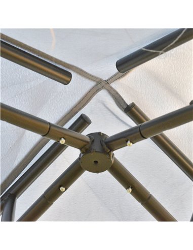 Outsunny 3x3M Metal Gazebo with 2-tier Roof, Netting, Grey