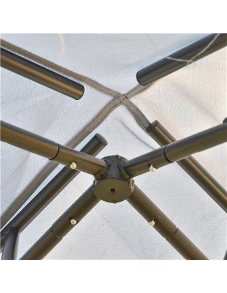 Outsunny 3x3M Metal Gazebo with 2-tier Roof, Netting, Grey - pic 18852 | FastDaddyshop