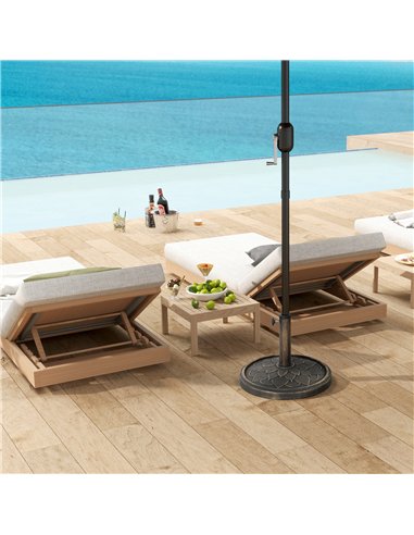 Outsunny 12kg Resin Garden Parasol Base, Round Umbrella Base, Heavy Duty Sun Umbrella Base for 32, 38, 48 mm Umbrella Poles for 
