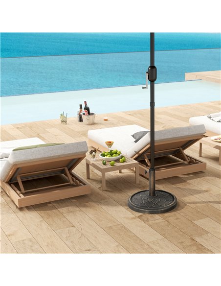 Outsunny 12kg Resin Garden Parasol Base, Round Umbrella Base, Heavy Duty Sun Umbrella Base for 32, 38, 48 mm Umbrella Poles for  - pic 188524 | FastDaddyshop