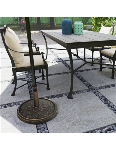 Outsunny 12kg Resin Garden Parasol Base, Round Umbrella Base, Heavy Duty Sun Umbrella Base for 32, 38, 48 mm Umbrella Poles for 