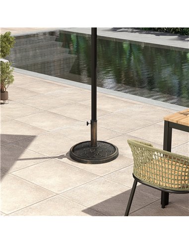Outsunny 12kg Resin Garden Parasol Base, Round Umbrella Base, Heavy Duty Sun Umbrella Base for 32, 38, 48 mm Umbrella Poles for 