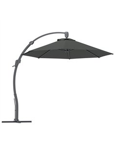 Outsunny 3(m) Garden Cantilever Parasol, Round Overhanging Umbrella with Crank Handle, Cross Base, Aluminium Frame and 360° Rota