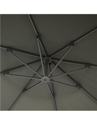 Outsunny 3(m) Garden Cantilever Parasol, Round Overhanging Umbrella with Crank Handle, Cross Base, Aluminium Frame and 360° Rota