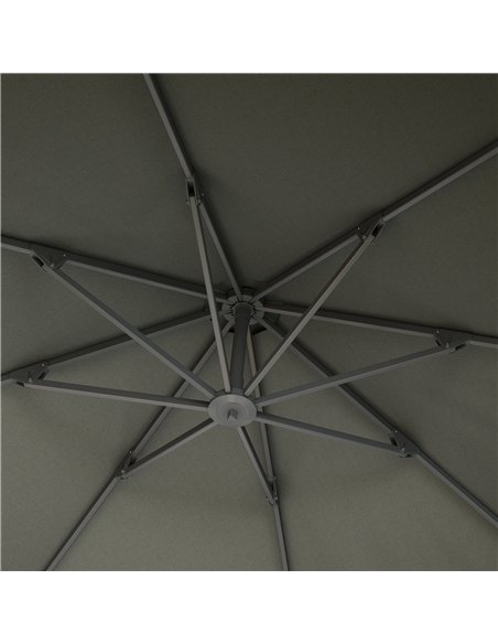 Outsunny 3(m) Garden Cantilever Parasol, Round Overhanging Umbrella with Crank Handle, Cross Base, Aluminium Frame and 360° Rota - pic 188544 | FastDaddyshop