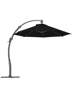 Outsunny 3(m) Garden Cantilever Parasol, Round Overhanging Umbrella with Crank Handle, Cross Base, Aluminium Frame and 360° Rota