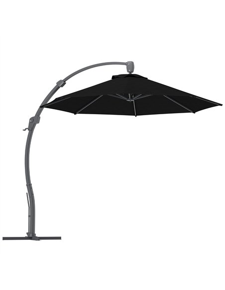 Outsunny 3(m) Garden Cantilever Parasol, Round Overhanging Umbrella with Crank Handle, Cross Base, Aluminium Frame and 360° Rota - pic 188545 | FastDaddyshop
