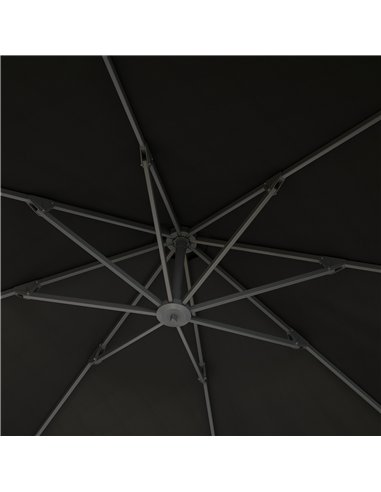Outsunny 3(m) Garden Cantilever Parasol, Round Overhanging Umbrella with Crank Handle, Cross Base, Aluminium Frame and 360° Rota