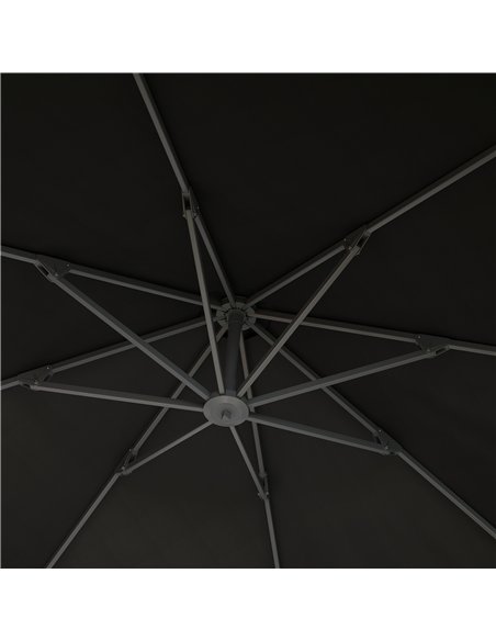 Outsunny 3(m) Garden Cantilever Parasol, Round Overhanging Umbrella with Crank Handle, Cross Base, Aluminium Frame and 360° Rota - pic 188553 | FastDaddyshop