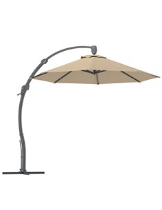 Outsunny 3(m) Garden Cantilever Parasol, Round Overhanging Umbrella with Crank Handle, Cross Base, Aluminium Frame and 360° Rota