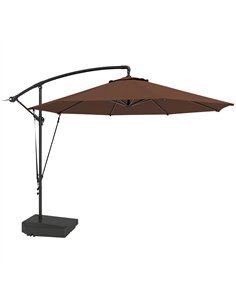 Outsunny 3(m) Garden Cantilever Parasol with Fillable Base up to 90kg, Wind Protection Strap, Cover, Round Banana Hanging Umbrel