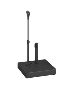 Outsunny Garden Parasol Base with Adjustable Wheels and Handle, Garden Sun Umbrella Base Parasol Stand, Filled Up to 55kg with S