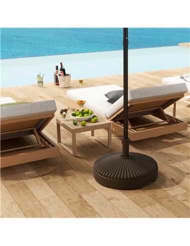 Outsunny Garden Parasol Base Holder, 28kg Sand Filled, 23kg Water Filled, Sun Umbrella Base Outdoor Umbrella Stand Weight, Brown