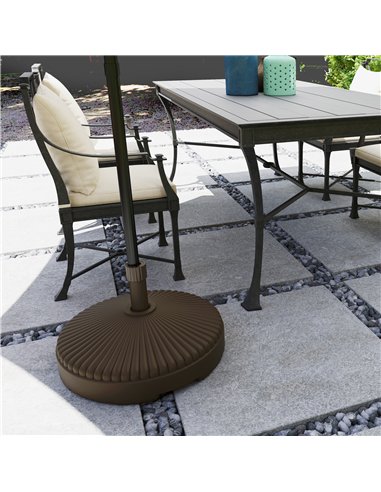 Outsunny Garden Parasol Base Holder, 28kg Sand Filled, 23kg Water Filled, Sun Umbrella Base Outdoor Umbrella Stand Weight, Brown