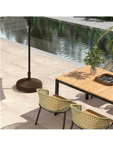 Outsunny Garden Parasol Base Holder, 28kg Sand Filled, 23kg Water Filled, Sun Umbrella Base Outdoor Umbrella Stand Weight, Brown