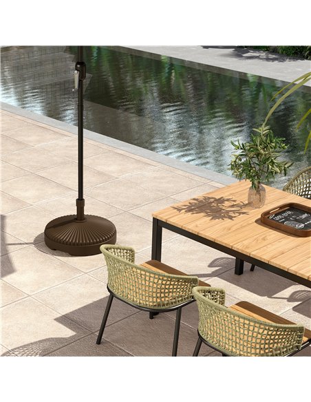 Outsunny Garden Parasol Base Holder, 28kg Sand Filled, 23kg Water Filled, Sun Umbrella Base Outdoor Umbrella Stand Weight, Brown - pic 188607 | FastDaddyshop